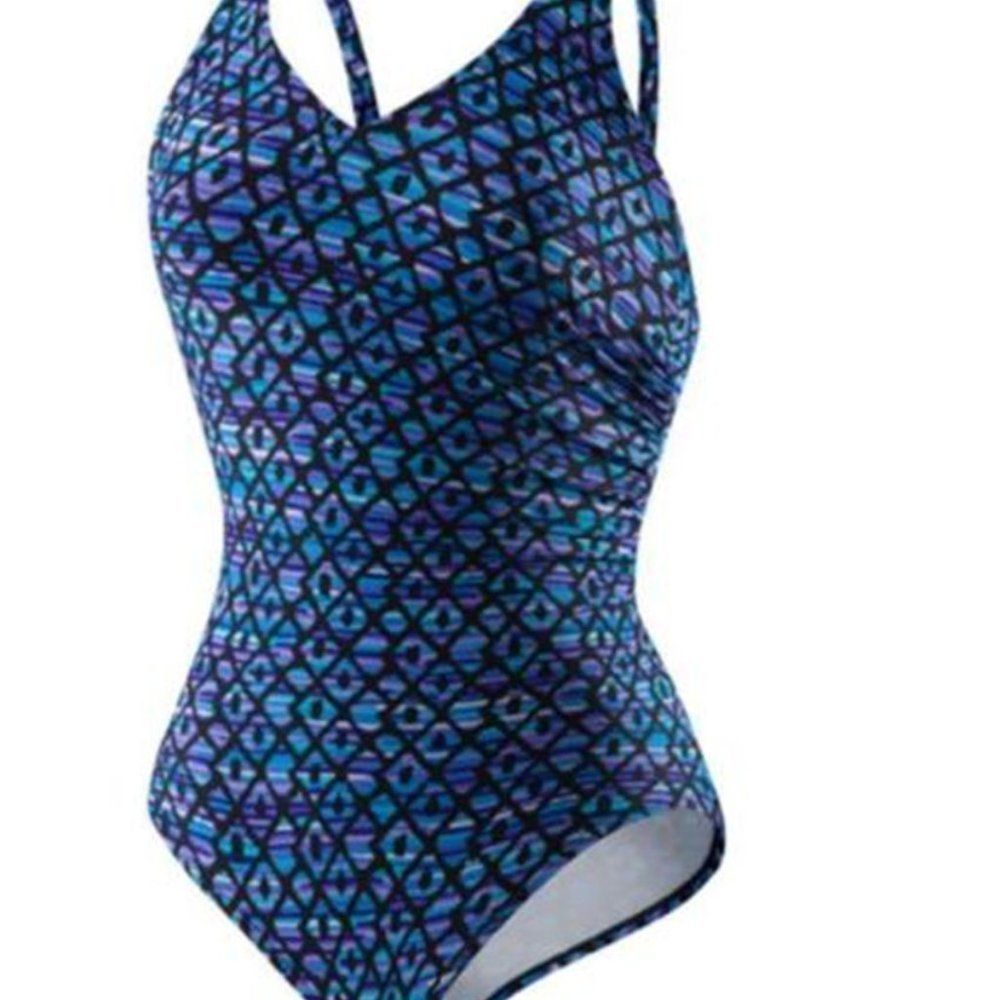 Speedo One Piece Swimsuit Style Size, Blue